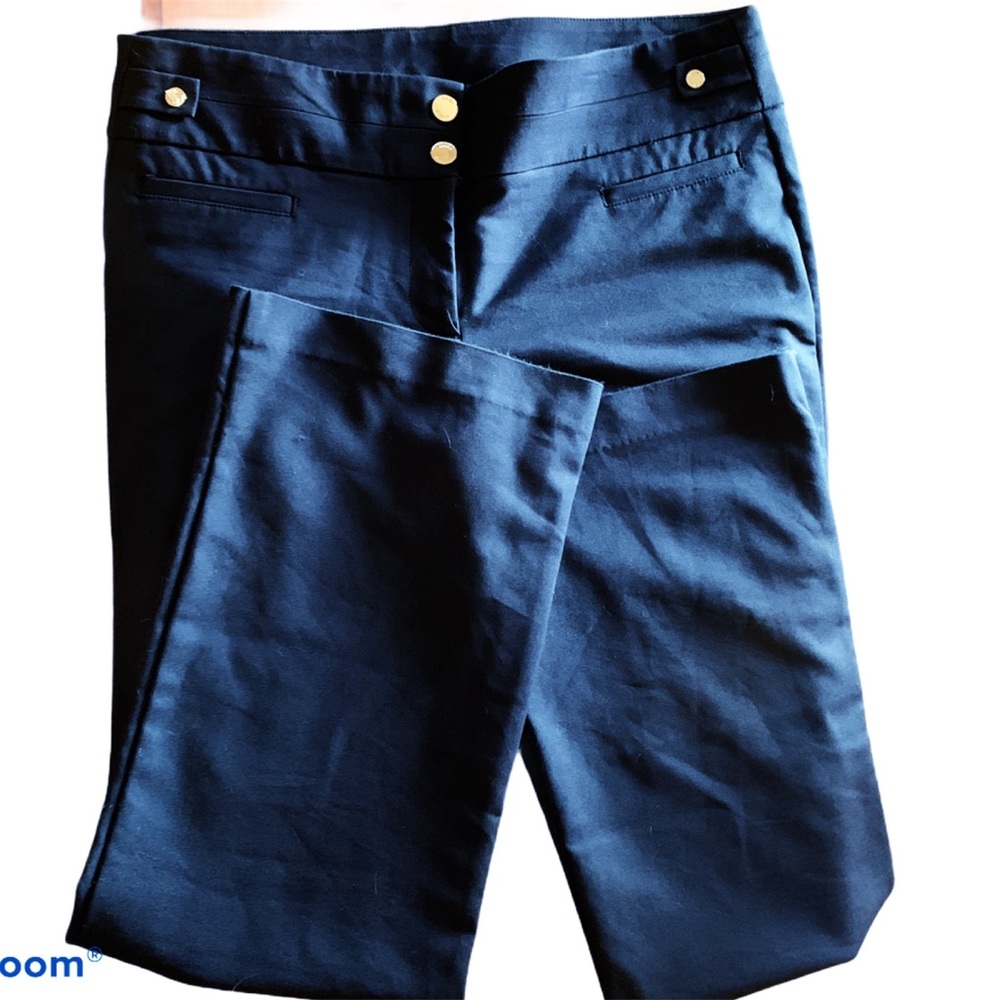 - Anne Klein Navy Blue Pants with Pockets / Decorative Brass Buttons, 12